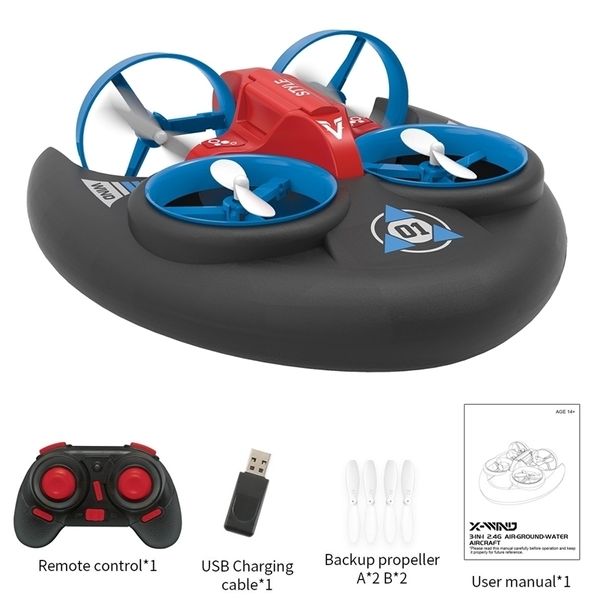 H101 Mini Drone Hélicoptère 3-en-1 RC Quadcopter Mode Eau-Sol-Air Avion Dron Jouet Cadeau Adulte Enfants 220321