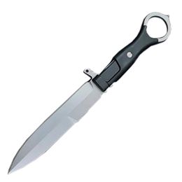 H1010 Cuchillo recto de supervivencia al aire libre N690 White Stone Wash / Black Titanium Coating Blade Full Tang Nylon Felpa Fibra de vidrio Cuchillos tácticos con Kydex