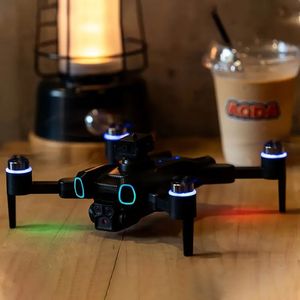 Drone pliable H117 avec lumières LED à sept couleurs, double caméra électrique, puissance sans balais, évitement d'obstacles, vol stationnaire intégré, décollage et retour à une touche