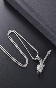 h11728 Zilveren elektronische gitaar crematie sieraden voor as hanger graveerbare roestvrijstalen gedenkteken urn ketting voor vrouwen 1231259