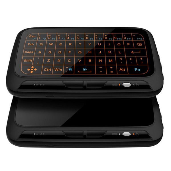 H18 + ratón táctil de panel completo retroiluminado Mini teclado inalámbrico para ordenador Android STB universal win10