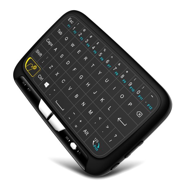 H18 Plus Teclado inalámbrico retroiluminado H18 2,4 Ghz Fly Air Mouse Pantalla completa Panel táctil Combo Control remoto Retroiluminación para PC Android TV Box