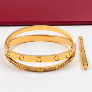 H188 Bracelet à vis de tennis Braceuse Bracelet Bijoux de luxe Femmes Bangle Classic en acier en acier Allaire Allergique Portfolio Gold Collier Gold