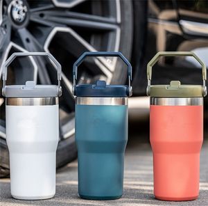 H2.0 40oz en acier inoxydable gobeurs tasses couvercle de café et paille 2nd génération tasses de voiture