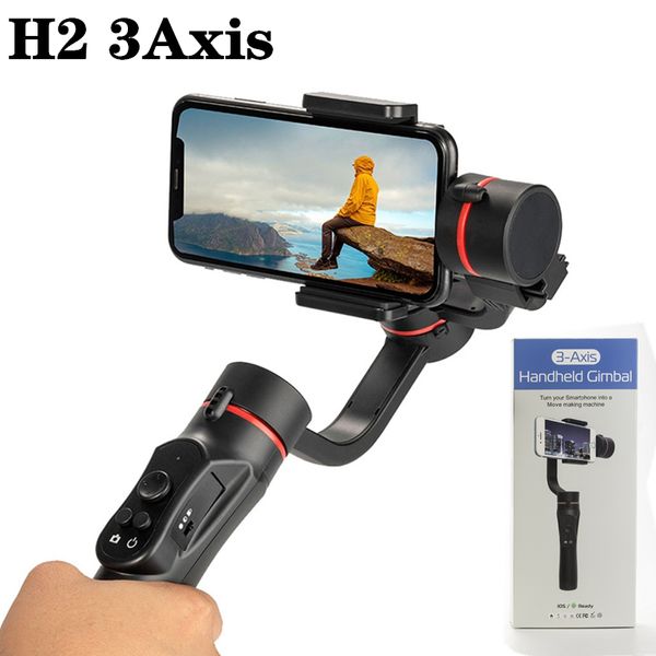 H2 3 Axes Handheld Gimbal USB Charge Enregistrement Vidéo Universel Direction Réglable Smartphone Stabilisateur avec Support