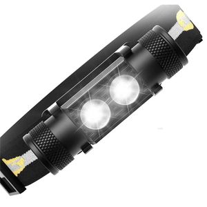 H25S Koplamp 18650 Koplamp Dual Luminus SST40 LED 1200lm USB Oplaadbare Outdoor Tactische Werklamp 240124