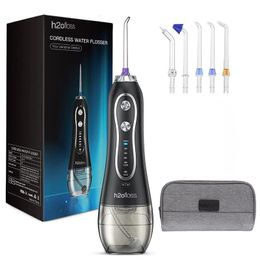 H2OFLoss HF-6 Dental Dales Wordless Oral 5 Nozzle Tips Irrigator Portable Electric Water Flosser voor tandenreiniging Gezondheid 240219