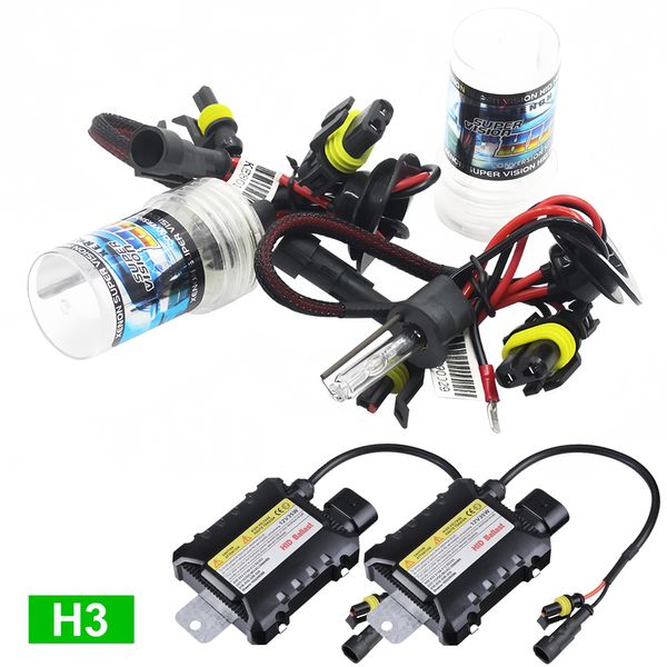 H3-1 Kid de lampe de xénon Auto HID avec ballast universel 55W 4300K ​​6000K 8000K 12000K Remplacement Halogène Lumière 1 paire