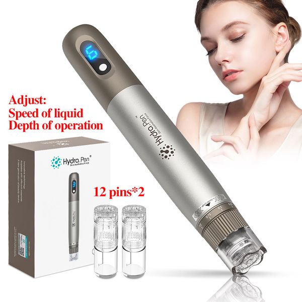 H3 Hydra Pen Derma Pen Microneedling Pen Applicateur de sérum automatique Pistolet méso Enlèvement de micro-aiguilles Cicatrices d'acné Vergetures Hydrater Resserrer la peau