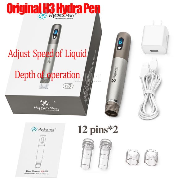 H3 Hydra Pen Microoneedling Pen Auto Serum Applicateur Meso Gun Miconeedle Repoval Acne Scar Stend-Mel Hydrating Serren Skin