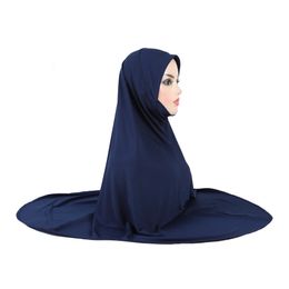 H306 Plain xxl Taille Hijab musulman avec menton Part supérieur Amira Pull on Islamic Scarf Sell Headscarf 240416