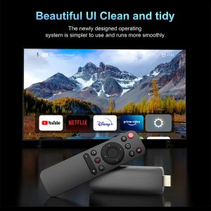 H313 Android 10 TV Stick HDR Set Top Top OS 4K 1080p WiFi 6 2.4 / 5.8G Smart TV Sticks pour Google YouTube Netflix Network Media Player