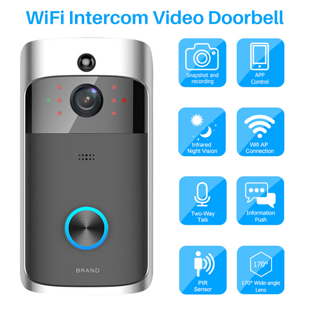 Campainha de casa inteligente h6 com câmera 1080 p vídeo wi-fi telefone campainha apartamentos alarme ir sem fio interfone segurança ip cam