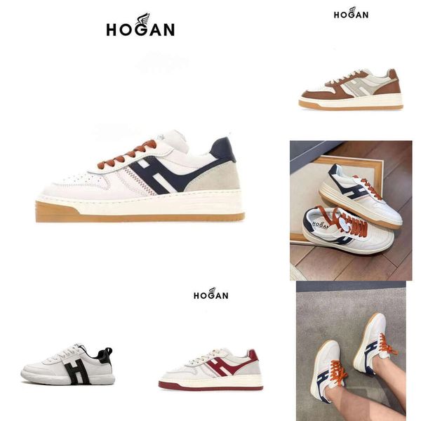 H630 Nouveau créateur Hogans occasionnel Womens Man Fashions Summer Simple Smooth Calfskin Ed en cuir en cuir de haute qualité Hg Taille de baskette 38-45