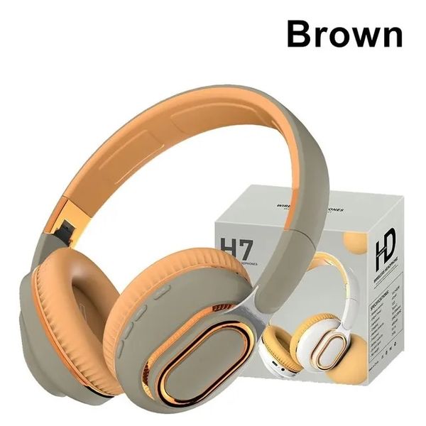 H7 Auriculares Bluetooth Auriculares Tarjeta inalámbrica Bajo plegable Tipo-c Juego Auriculares deportivos Soporte TF-Tarjeta Mp3 FM Casco con micrófono para Xiaomi iPhone Música Deporte