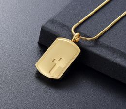 H777 Gold Tone le plus récent 2020 Femme Collier cadeau vide Gravable en acier inoxydable Crémation bijoux Rectangle Pendant CASK5887106