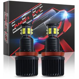 H8 coche LED faro 120W Angel Eyes Halo anillo bombillas 6500K para BMW E92 E93 E63 E70 lámparas accesorios Interior