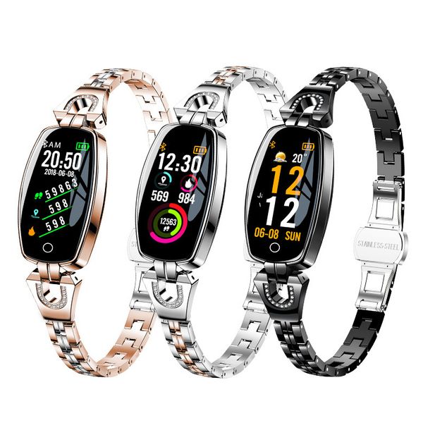 H8 pulsera inteligente reloj de mujer monitor de ritmo cardíaco rastreador de ejercicios pulsera deportiva