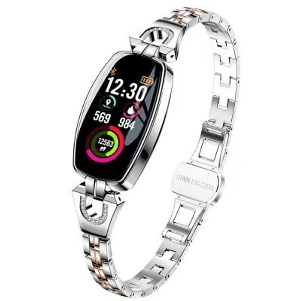 Reloj inteligente H8 para mujer, Monitor de ritmo cardíaco, presión arterial, reloj inteligente para niñas, rastreador de Fitness, pulsera para mujer, gran oferta