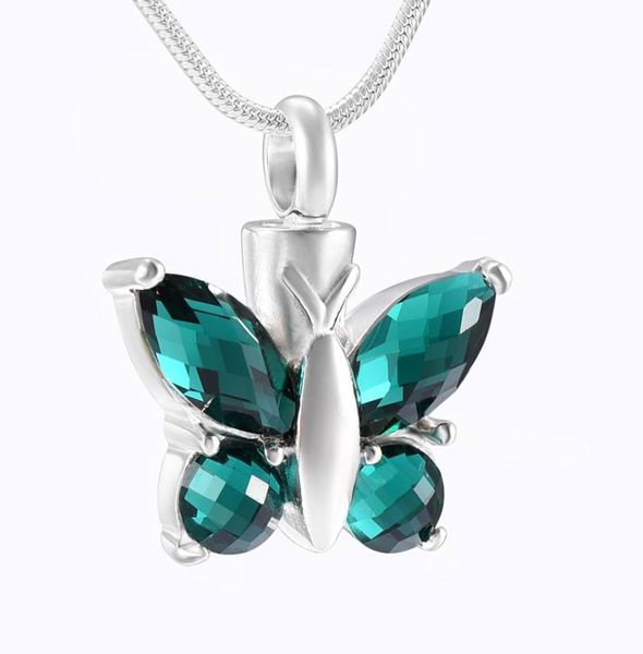 H8497 Fancy Green Butterfly Crémation bijoux pendentif Urn Souvenir Urn Funéraide Charme joail de compagnie Casquet de compagnie pas cher 1030285