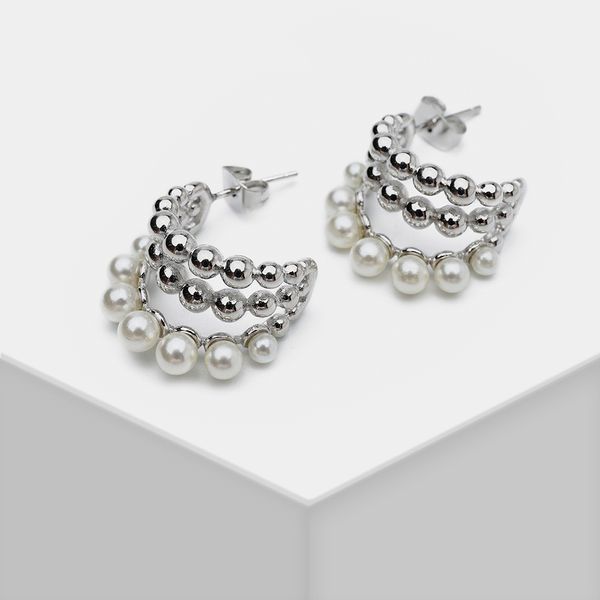 H9 Amorita Boutique à la mode trois couches mignon perle boucles d'oreilles femmes fille or boucle d'oreille cadeau 2021