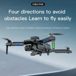 H9 Drone professionnel HD double caméra 360 ° évitement d'obstacles 5G WIFI sans brosse pliable quadrirotor RC Drone enfants jouets-noir