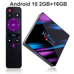 Boîtier TV H96 Max Android 10.0, 2 go, 16 go, Rockchip RK3318, 2.4G, 5G, WIFI, BT4, 4k