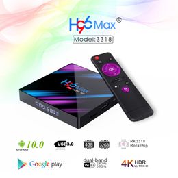 H96 Max Android 10 2g 16g/4g 32g/4g 64g rk3318 TV Box 100m lan-poort ondersteunt 2.4G/5G Wifi Quad Core BT4.0