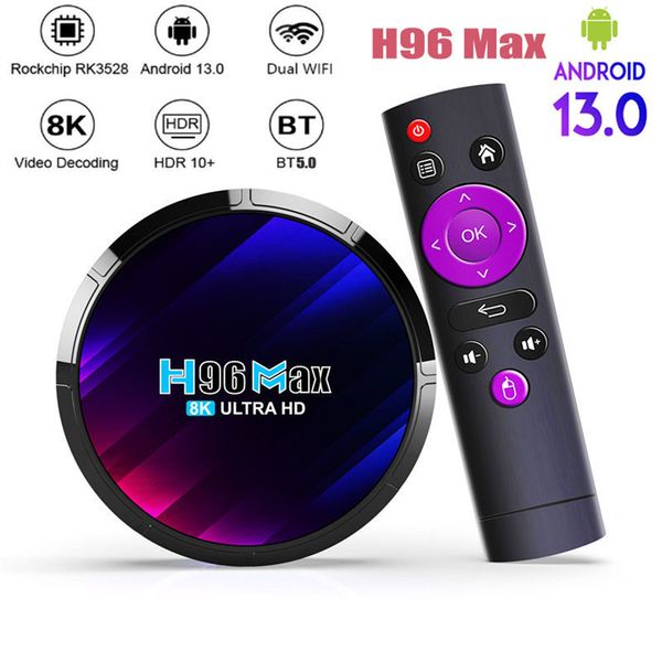 H96 MAX Android TV Box Android 13 RK3528 64GB 32GB 16GB 8K 1080p lecteur multimédia vidéo 3D 2.4G5G Wifi décodeur