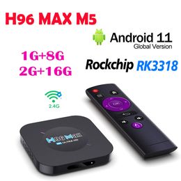 H96 Max M5 Smart TV BOX Android 11 Rockchip RK3318 4K G0gle 3D Video BT4.0 Mediaspeler Set-top Box