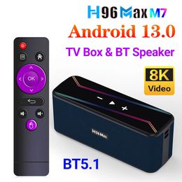 H96 MAX M7 Android 13.0 TV Box RK3528 2G 16G / 4G 32G Prise en charge dual WiFi BT5.1 8k Video Home Theatre Conférencier H96max
