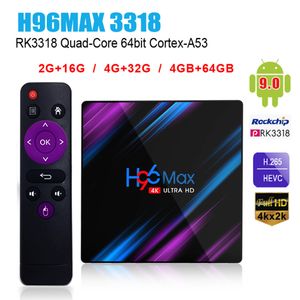 H96 MAX RK3318 Smart TV Box Android 10 4G 64GB 32G 4K Wifi BT lecteur multimédia H96MAX TVBOX Android10 décodeur