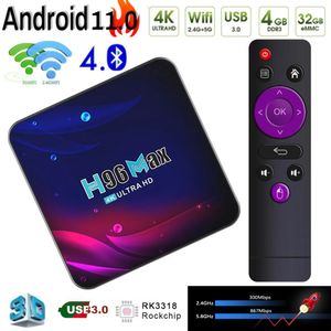 H96 MAX Smart TV Box Android 11 4K HD Google commande vocale 24G 5G Wifi Bluetooth récepteur lecteur multimédia HDR USB 30 décodeur 240130