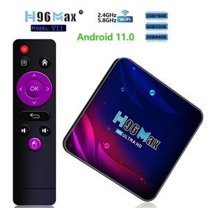 H96 Max V11 Smart TV BOX Android 11 4GB 32GB 64GB RAM Rockchip 3318 4K Google 3D vidéo BT4.0 4K lecteur multimédia décodeur offre livraison directe