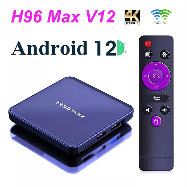H96 Max V12 Smart TV Box Android 12 4K 4GB RAM 64GB ROM Dual Wifi Media Player Google YouTube Set Top Box