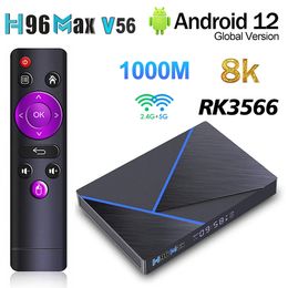 H96 Max V56 Smart TV Box Android 12 RK3566 Cortex-A55 Dual WiFi 2.4G/5GHz 1000m 8GB 64GB TVB Box Media Player H96Max Set Top