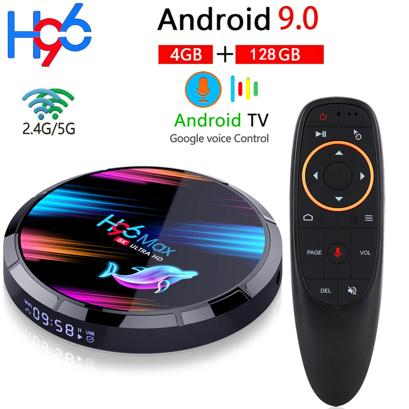 H96 Max X3 Smart TVBox Android9.0 Amlogic S905X3 Quad Core 4GB 128GB 2.4G&5G Wifi BT4.0 1000M 8K Set top box