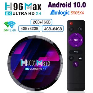 H96 Max X4 Android 10.0 TV Box Amlogic S905X4 4GB 64GB 4G32G HD Smart TVBOX HDR 4K Reproductor multimedia 2.4G / 5G / AC Wifi 1000M