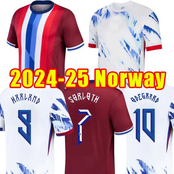 Haaland 24 25 Norwaies Soccer Jerseys 2024 2025 Noruega Odegaard Berge King Camisetas de Futbol National Team Football Uniforms Thailand Coupe du monde Full Set Kit Socks