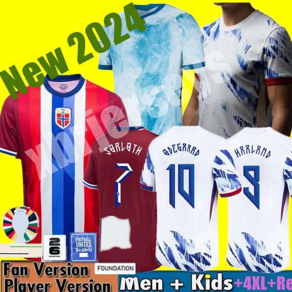 Haaland 24 25 Jerseys de football 2024 Coupe d'Europe Erdegao Sorlot Oscar Bob Ayer Shirt Soccer Men Kid Kit Full Full Home Red Away White Men Uniform 2025