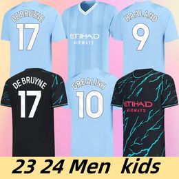 HAALAND GVARDIOL VOETBALJERSEYS GREALISH BERNARDO MANS CITIES 23 24 fans spelerversie DE BRUYNE FODEN RODRIGO ALVAREZ 2024 voetbaltops shirt kindertenue