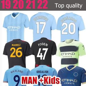 HAALAND Soccer Jersey DE BRUYNE MANS VILLES GREALISH FA CUP FINAL HOME 19 20 21 22 Accueil GREALISH STERLING KUN AGUERO SANE MAHREZ MAHREZ DE BRUYNE Uniforme de chemise de football