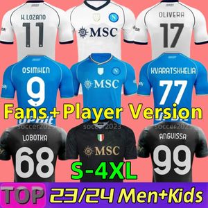 4XL 23 24 Maglia Napoli voetbalshirts Kid Kit Napels uit Champions League voetbalshirt Fouth thuisspelerversie Halloween speciale editie OSIMHEN LOBOTKA SsC