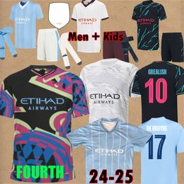 4e Haaland voetbaltrui 24 mannen shirt manchesters Dragon City Grealish Gvardiol Mans Cities Alvarez Player -versie De Bruyne Foden 2024 voetbaltoppen Man Citys