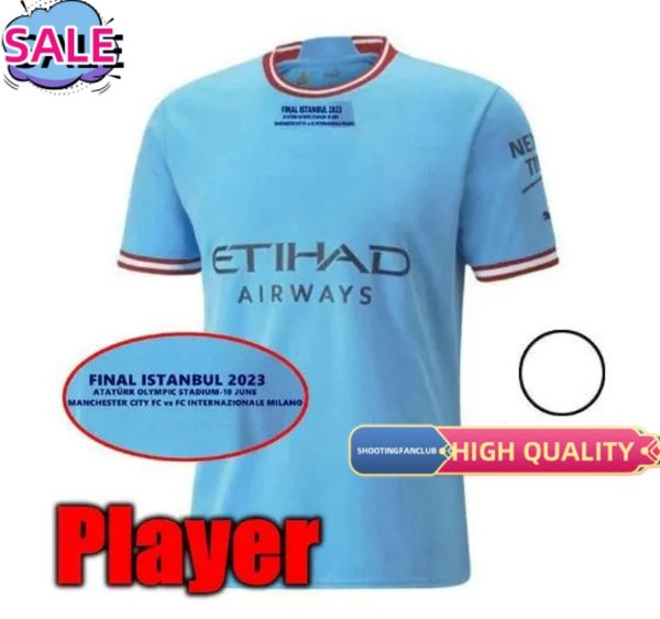 Jerseys de fútbol de Haaland 2023/24 Julian Álvarez de Bruyne Phillips Man Cities Grealish Ferran Mahrez Foden Bernardo Joao Cancelo Z Rodrigo Camisa de fútbol Kits Kids Kids Kits