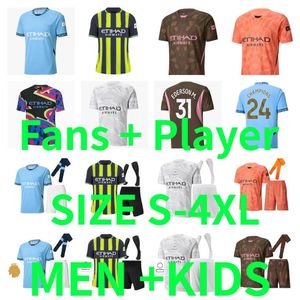 2024 2025 Mancheste Man City Haaland voetbalshirts 23 24 25 de Bruyne Gvardiol Mans Cities Grealish Mahrez Foden voetbalshirt Men Kids Kit Player -versie Ederson Ederson