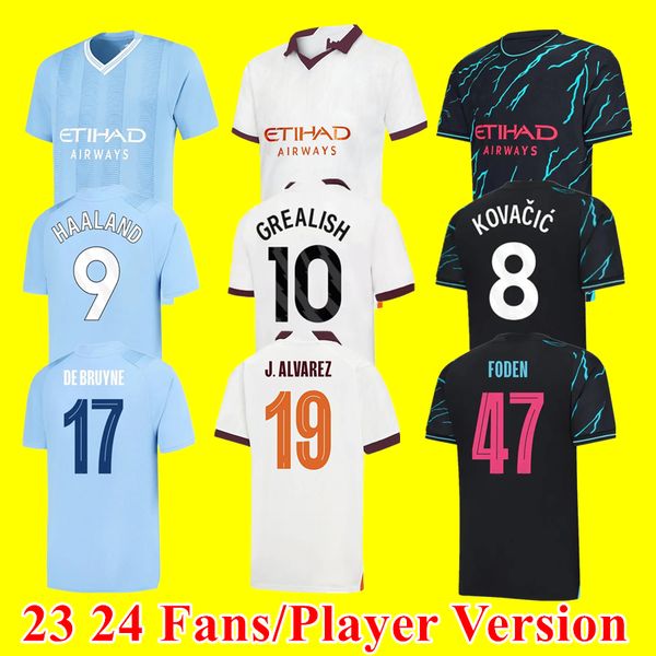 HAALAND camisetas de fútbol 23 24 DE BRUYNE RODRIGO GREALISH FODEN 2023 2024 camiseta de fútbol BERNARDO RUBEN DOKU NUNES ALVAREZ fans jugador ropa de fútbol