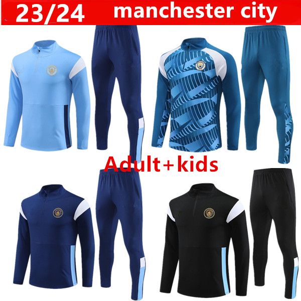 Maillots de football HAALAND 23/24 survêtement DE BRUYNE MANS CITIES GREALISH STERLING FERRAN MAHREZ MANCHESTERS FODEN 2023-2024 uniformes de survêtement hommes ensembles de kits pour enfants