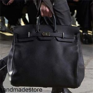 Hac sac à main 50 cm grand sac à main famille 50 noir 2024 capacité affaires Fitness fourre-tout Bk cuir véritable R97L
