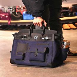 Bolsas familiares HAC40 H HAC CARGO CARGO CON BOLSO DE CUERO STIFT Bag Bag Band Bag Bag Bags Azules y engrosados tiene LOGO BW67 6NCV